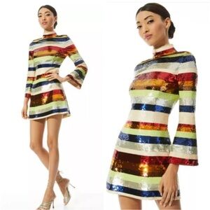 Alice + Olivia Sequin Stripe Dress